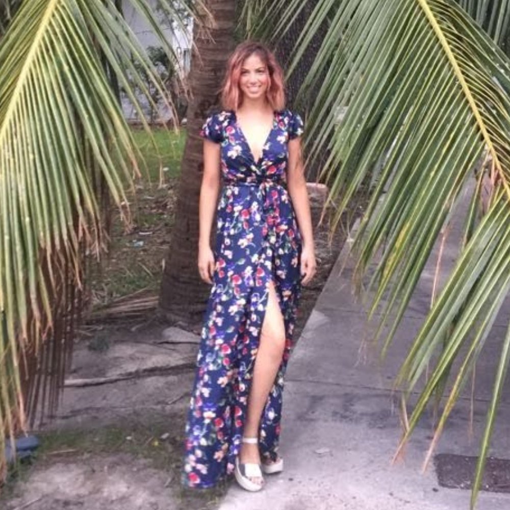 Tularosa Satin Floral Maxi Wrap Dress Size Small